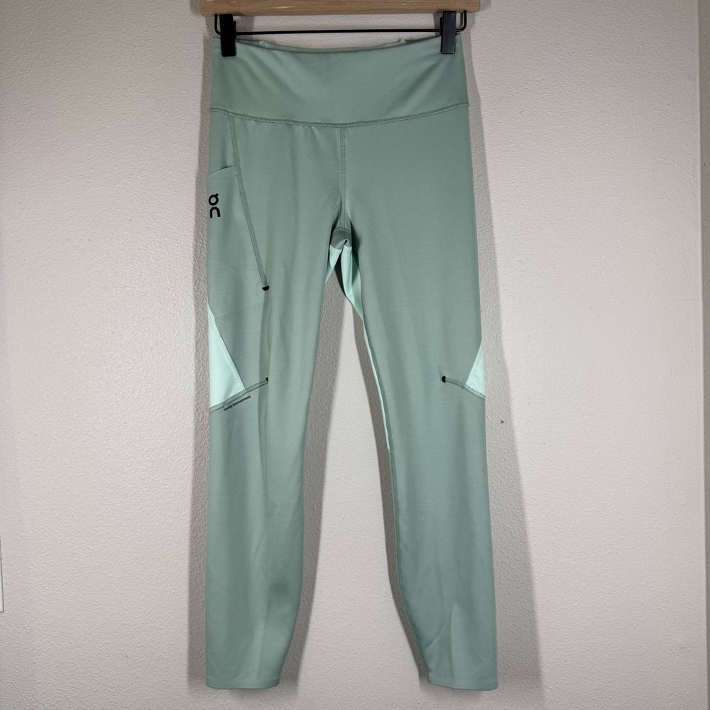 On Running Women’s Performance Tights 7/8 Leggings Small Moss Creek Green